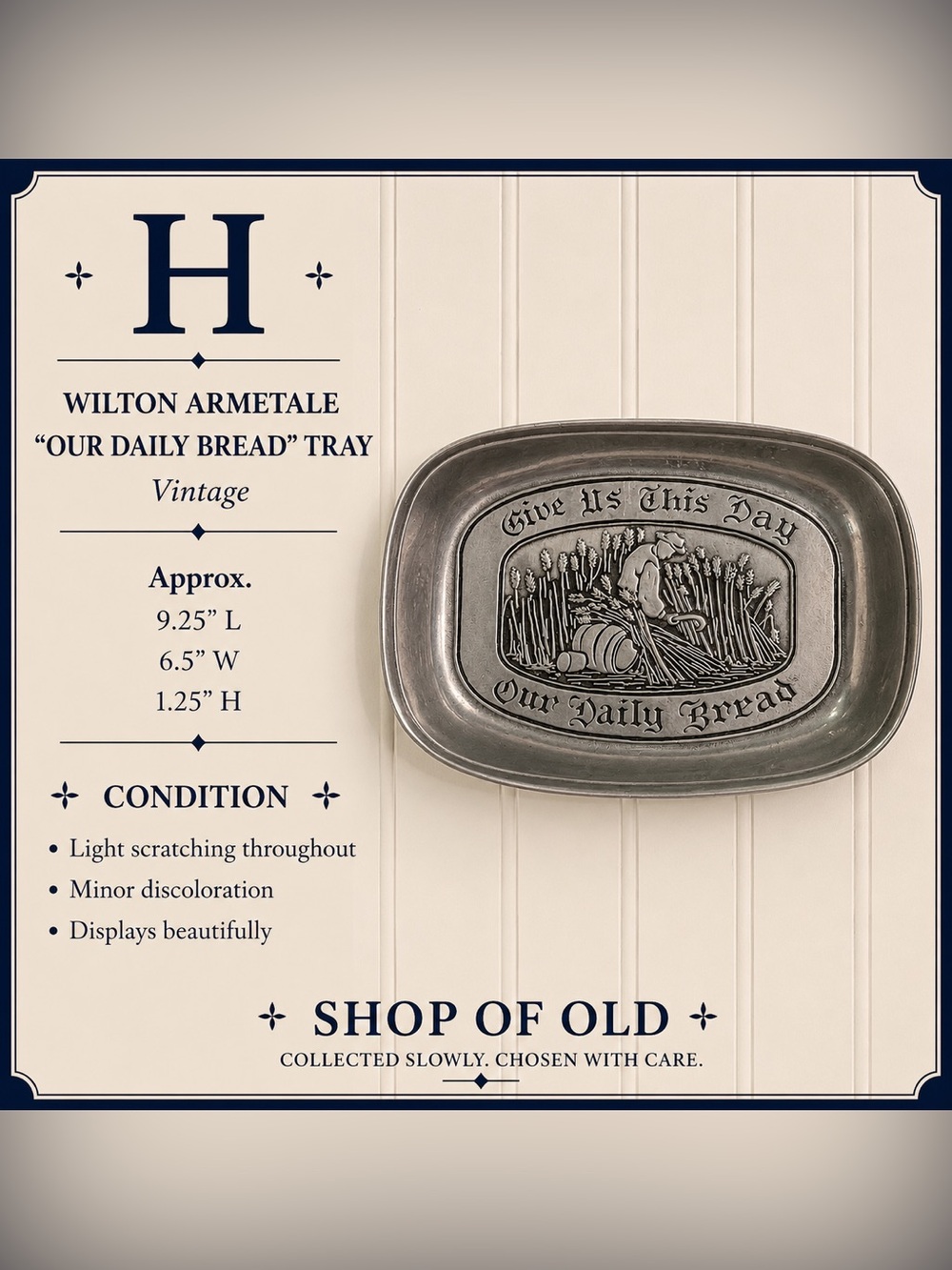 Wilton Armetale “Our Daily Bread” Tray | Vintage Bread Tray
